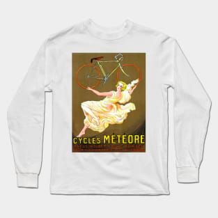 Woman Holds Up Bicycle. Cycles Météore, Paris, France 1926 Advertisement Long Sleeve T-Shirt